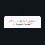 Creative Script Red Black & White Stylish Family<br><div class="desc">Represent yourself with this modern,  elegant return address label. This template can be customised to meet all professional occupations.</div>
