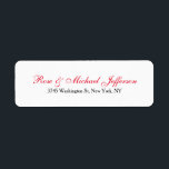 Creative Script Red Black & White Stylish Family<br><div class="desc">Represent yourself with this modern,  elegant return address label. This template can be customised to meet all professional occupations.</div>