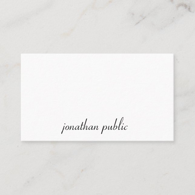 Creative Script Text Simple Modern Professional Business Card (Front)