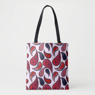 Creative seamless pattern with hand drawn paisley tote bag