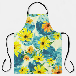 Creative seamless watercolor pattern of plants, He Apron