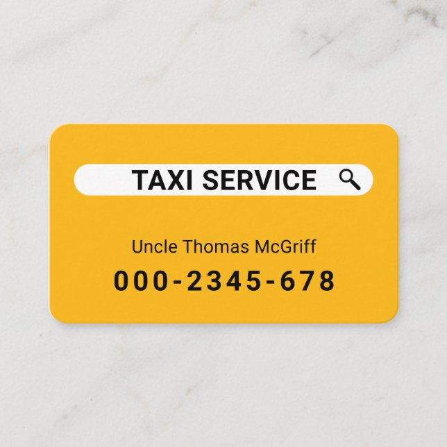 Creative Search Your Taxi Service Business Card (Front)
