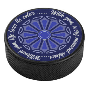 Creative simple colour flower gift mum dad sister  hockey puck