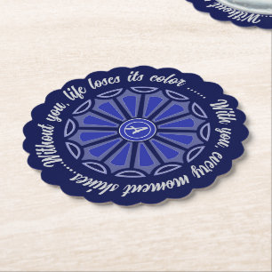 Creative simple colour flower gift mum dad sister paper coaster