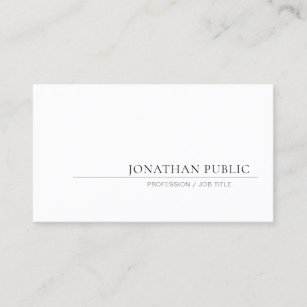 Creative Simple Design Elegant White Plain Trendy Business Card