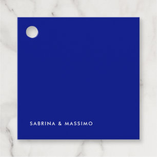 Creative Simple Plain Phthalo Blue Trendy Favour Tags