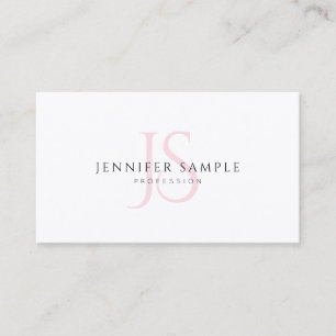 Creative Simple Template Pink Monogram Modern Chic Business Card