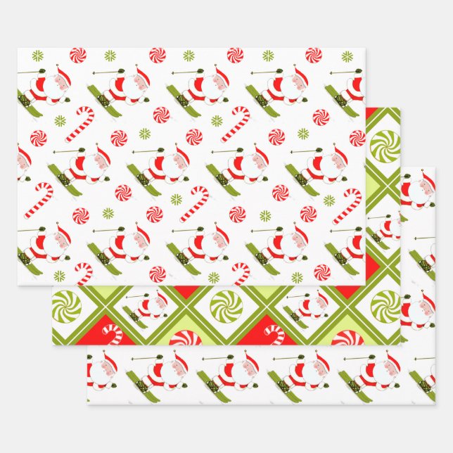 Creative Skiing Holiday Ski Wrapping Paper Sheet (Set)