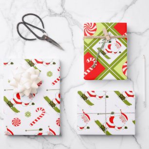 Creative Skiing Holiday Ski Wrapping Paper Sheet