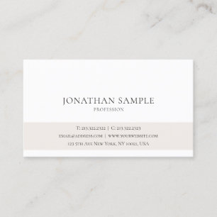 Creative Sleek Design White Plain Professional Business Card