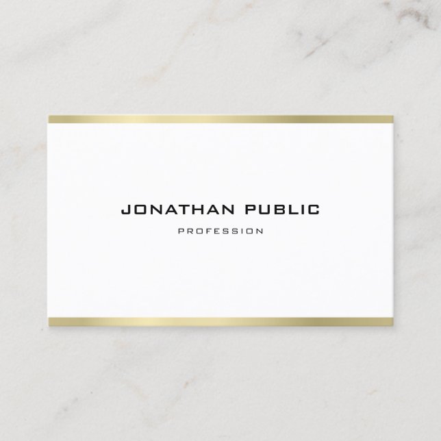 Creative Sleek Graphic Design Trendy Gold Luxury Business Card (Front)