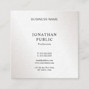 Creative Sleek Modern Design Silver Look Luxury Square Business Card