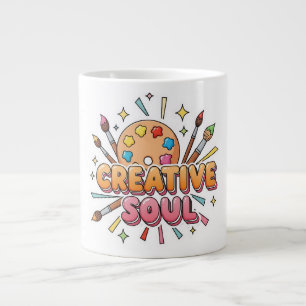 Creative Soul Artist Palette and Paint Brushes Large Coffee Mug