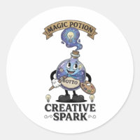 Creative Spark Magic Potion Retro Artist Mascot