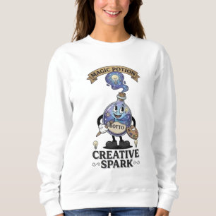 Creative Spark Magic Potion Retro Artist Mascot Sweatshirt