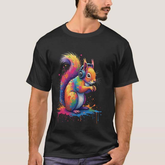Creative squirrel motif T-Shirt (Front)