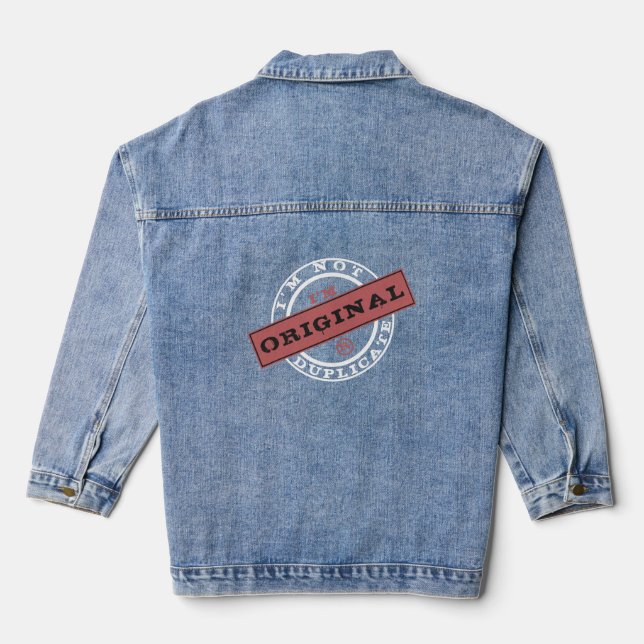 Creative Stamp Text Denim Jacket (Back)