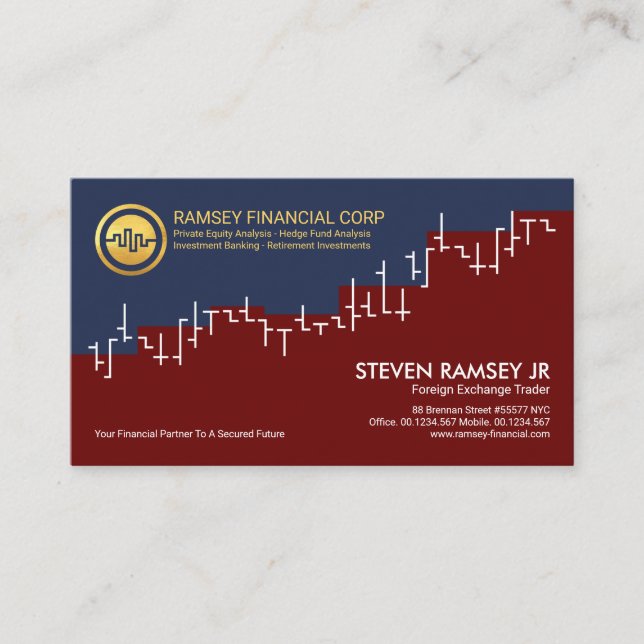 Creative Stock Share Index Graph, Trader Business Card (Front)