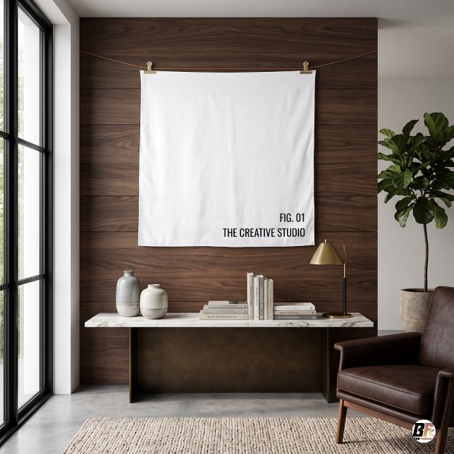 Creative Studio Minimalist Text White Tapestry (#ForYourFamily)