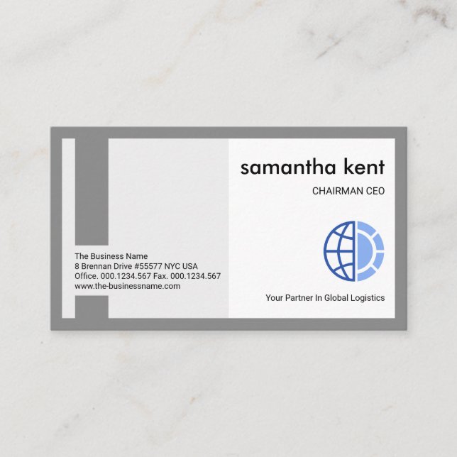 Creative Stylish Column Box Frame Founder CEO Business Card (Front)