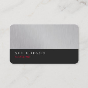 Creative Stylish Silver Dark Grey Professional Business Card