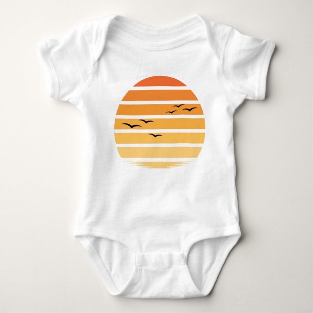 Creative Sunset Beach  Baby Bodysuit (Front)