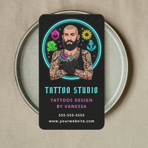 Creative Tattoo Artist Tattooist Branding QR Code Business Card