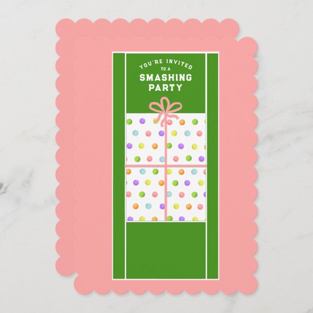 Creative Tennis Party Invitation (Front/Back)