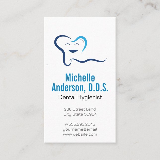 Creative Tooth Logo Business Card (Front)