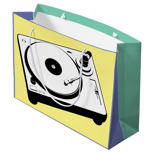 CREATIVE TURNTABLE FOR THE URBAN DJ LARGE GIFT BAG (Back Angled)