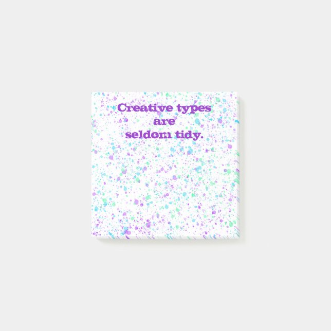 Creative Types Paint Splatter Funny Post-It Notes (Front)