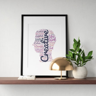 Creative typography in shape. poster