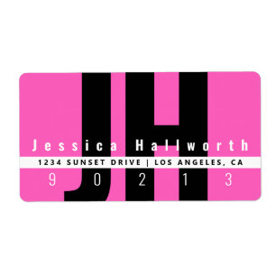 Creative Unique Modern   Pink Black White Address