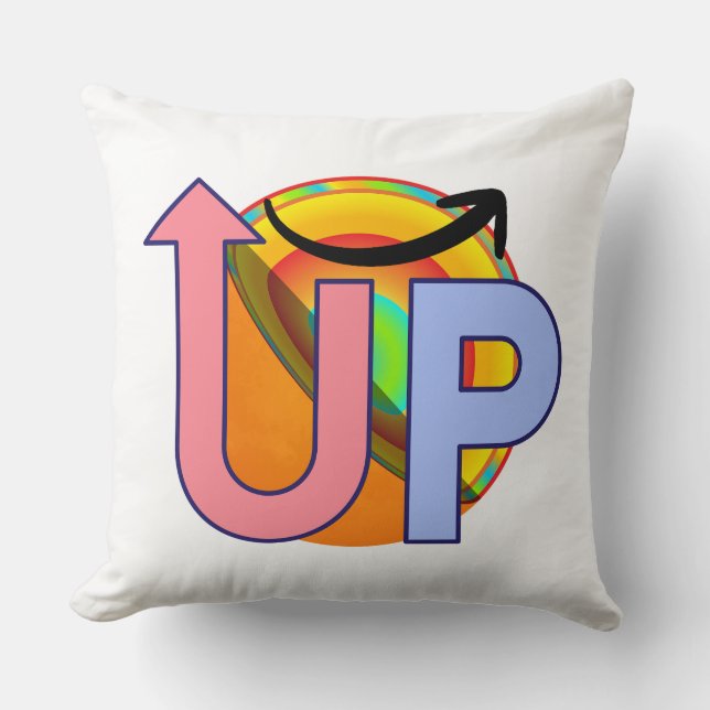 Creative UP Lettering Growth Arrow Vector Cushion (Front)