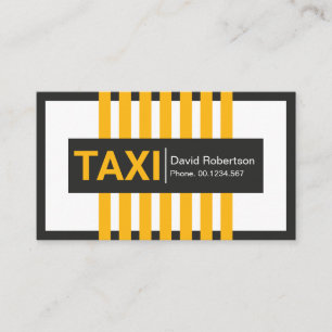 Creative Vertical Yellow Taxi Lines Cab Driver Business Card