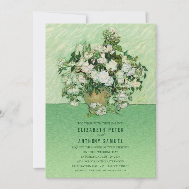 Creative Vintage Flower Vase Unique Wedding Invitation (Front)