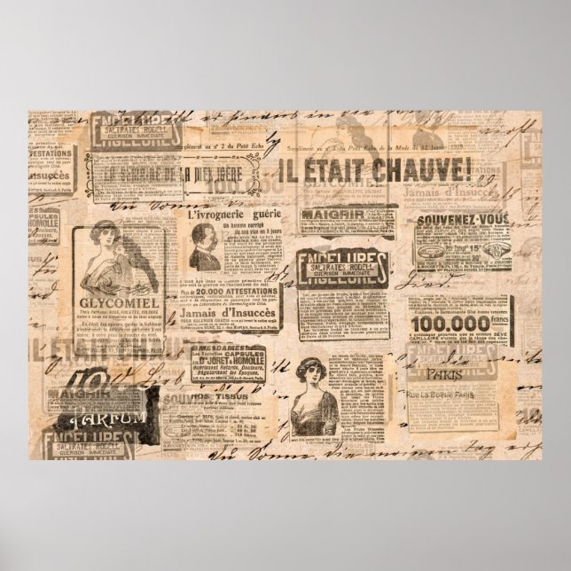 Creative vintage style background. Paper texture.  Poster (Front)