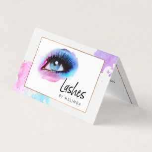Creative Watercolor Eyelashes Blue Aftercare II Business Card