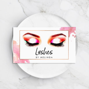 Creative Watercolor Eyelashes Business Card