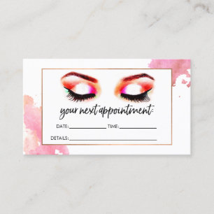 Creative Watercolor Eyelashes/Eyebrows Appointment Card