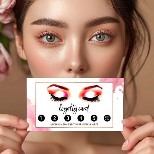 Creative Watercolor Eyelashes/Eyebrows Loyalty Card (Creator Uploaded)