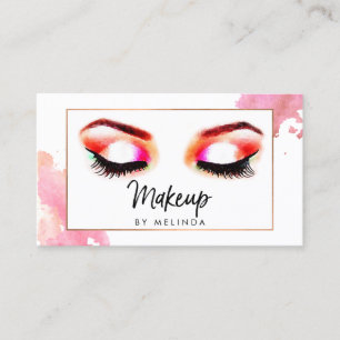 Creative Watercolor Eyes Makeup Artist Business Card