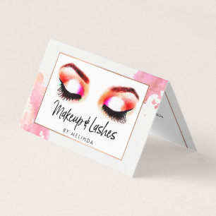 Creative Watercolor Eyes Makeup/Lashes Aftercare Business Card