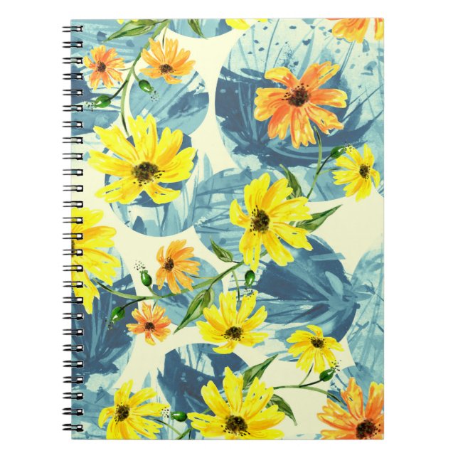 Creative Watercolor Plants: Stylish Seamless Notebook (Front)