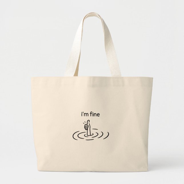 Creative, Whimsical, Minimalist Large Tote Bag (Front)