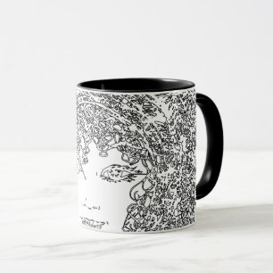 Creative Woman Black White Fireworks Mug