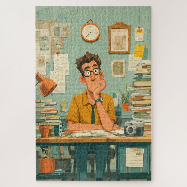 Creative Writer in Busy Office Jigsaw Puzzle (Vertical)