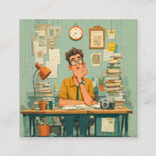 Creative Writer in Busy Office Square Business Card