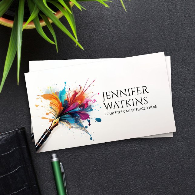 Creative Writing - Fountain Ink Pen Business Card (Creator Uploaded)