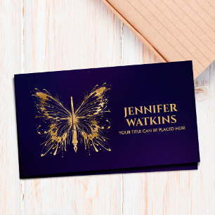 Creative Writing - Fountain Ink Pen Butterfly Business Card
